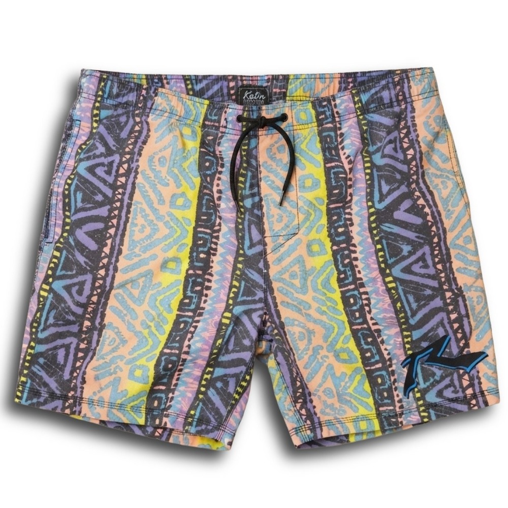Rusty Mens Tribal Geometric Print Board Shorts Multi-Color Swim Trunks Size 32